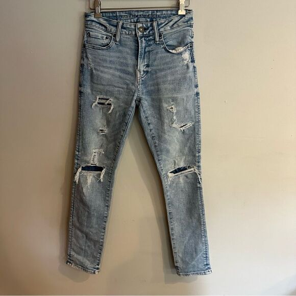 American Eagle Athletic Skinny distressed jean size 28x30 - Picture 1 of 8